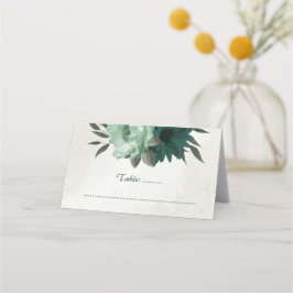 エメラルドグリーン花結婚植物体 プレイスカード