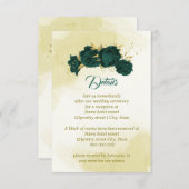 エメラルドグリーン花葉金ゴールド エンクロージャーカード (正面/裏面)