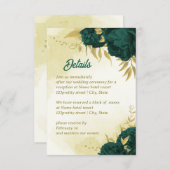 エメラルドグリーン花葉金ゴールド エンクロージャーカード (正面/裏面)