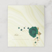 エメラルドグリーン花金ゴールド プレイスカード (外部開封)