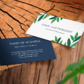 エメラルドグリーン葉セラピスト 名刺