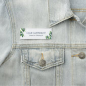 エメラルドグリーン葉セラピスト 名札 (インサイチュ)