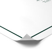 エメラルドグリーン葉付きモノグラム結婚unplugged's ポスター (角)