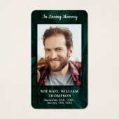 エメラルドグリーン記念写真葬式祈りの言葉カード (正面)