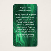 エメラルドグリーン記念写真葬式祈りの言葉カード (裏面)