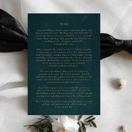 エメラルドグリーン詳細の追加情報5 x 7エンクロージャ 招待状