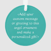 エメラルドグリーン認識度リボンエンジェルオーナメント オーナメント (裏面)