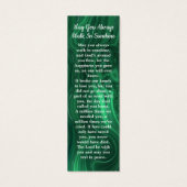 エメラルドグリーン追悼詩のしおり (裏面)