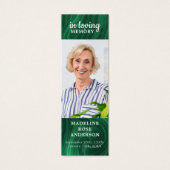 エメラルドグリーン追悼詩のしおり (正面)