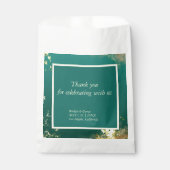 エメラルドグリーン金ゴールドのジュエル結婚トーン フェイバーバッグ (正面)