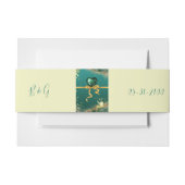 エメラルドグリーン金ゴールドのジュエル結婚トーン 招待状ベリーバンド (正面例)