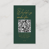 エメラルドグリーン金ゴールドの結婚ウェブサイト エンクロージャーカード (正面)