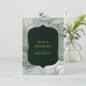 エメラルドグリーン金ゴールドは私の花嫁になる 招待状 (スタンド正面)