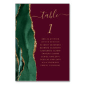 エメラルドグリーン金ゴールドアガテブルゴーニュ結婚ーズ テーブルナンバー (正面)