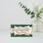 エメラルドグリーン金ゴールドアゲートアイボリーラグジュアリー 名刺 (スタンド正面)