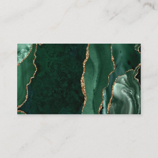 エメラルドグリーン金ゴールドアゲートアイボリー結婚ズエスコート プレイスカード (裏面)