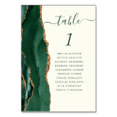 エメラルドグリーン金ゴールドアゲートアイボリー結婚ズ テーブルナンバー (正面)