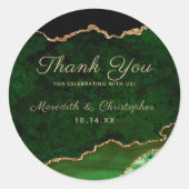 エメラルドグリーン金ゴールドアゲートサンキュー ラウンドシール (正面)