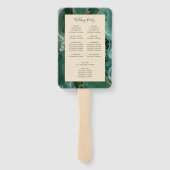 エメラルドグリーン金ゴールドアゲートシャンパーニュ結婚式 プログラム ハンドファン (裏面)