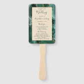 エメラルドグリーン金ゴールドアゲートシャンパーニュ結婚式 プログラム ハンドファン (正面)