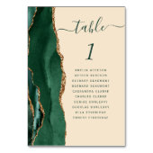 エメラルドグリーン金ゴールドアゲートシャンパ結婚ーニュ テーブルナンバー (裏面)