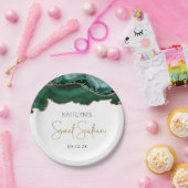 エメラルドグリーン金ゴールドアゲートスウィート16バースデーパーティー ペーパープレート (パーティー)