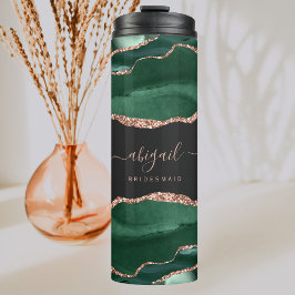 エメラルドグリーン金ゴールドアゲートダークブライアス結婚メイド タンブラー