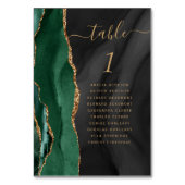 エメラルドグリーン金ゴールドアゲートダーク結婚ズ テーブルナンバー (裏面)