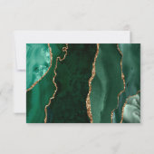 エメラルドグリーン金ゴールドアゲートダーク結婚ズ 出欠カード (裏面)