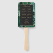 エメラルドグリーン金ゴールドアゲートダーク結婚式 プログラム ハンドファン (裏面)