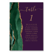 エメラルドグリーン金ゴールドアゲートパープル結婚ズ テーブルナンバー (裏面)