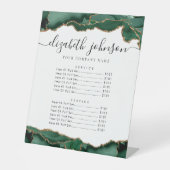 エメラルドグリーン金ゴールドアゲートビジネス会社価格 台座サイン (正面)