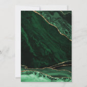 エメラルドグリーン金ゴールドアゲートマーブル90誕生日 招待状 (裏面)