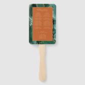 エメラルドグリーン金ゴールドアゲートラスト結婚式 プログラム ハンドファン (裏面)