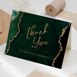 エメラルドグリーン金ゴールドアゲート結婚トのスクリプトありがとう カード
