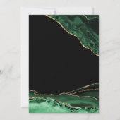 エメラルドグリーン金ゴールドアゲート誕生日任意の年齢 招待状 (裏面)