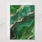 エメラルドグリーン金ゴールドアゲート50th50誕生日パーティー 招待状 (裏面)