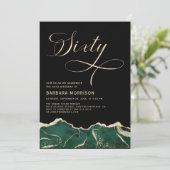 エメラルドグリーン金ゴールドアゲート60th60誕生日パーティー 招待状 (スタンド正面)