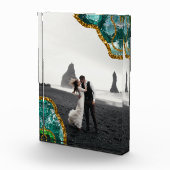 エメラルドグリーン金ゴールドアゲー結婚ドの写真 フォトブロック (右)