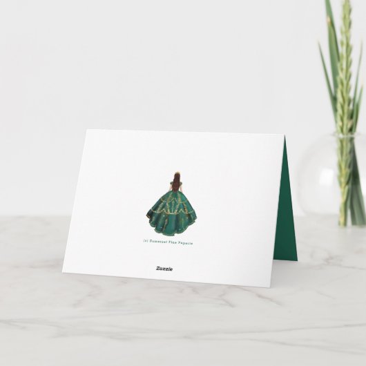 エメラルドグリーン金ゴールドアーチキンセニェラ甘い16写真 サンキューカード (裏面)