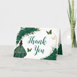 エメラルドグリーン金ゴールドアーチバタフライキンセアニラ サンキューカード