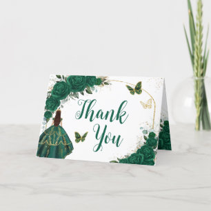 エメラルドグリーン金ゴールドアーチバタフライキンセアニラ サンキューカード