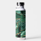 エメラルドグリーン金ゴールドウォーターボトル名前をカスタムする ウォーターボトル (右面)