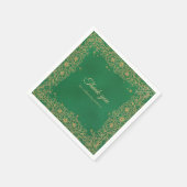 エメラルドグリーン金ゴールドクインセアニラスウィート15 スタンダードカクテルナプキン