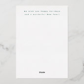 エメラルドグリーン金ゴールドクリスマスフォトホリデーカード 箔シーズンカード (裏面)