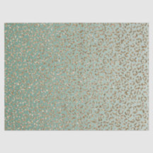 エメラルドグリーン金ゴールドグラムグリッターレオパードプリント