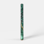 エメラルドグリーン金ゴールドグリッターカスタム大理石あなたの名前 SAMSUNG GALAXYケース (右側面)