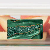 エメラルドグリーン金ゴールドグリッターステッカー名前をカスタムする ラベル (貼付)