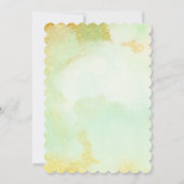 エメラルドグリーン金ゴールドグリッタープリンセスキンセアニラ 招待状 (裏面)