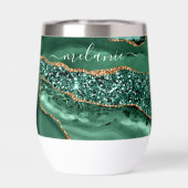 エメラルドグリーン金ゴールドグリッターマーブル名前をカスタムする (背面)